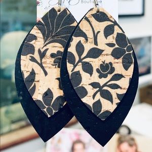 Black Floral Earrings